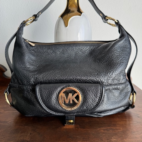 Michael Kors Fulton Large Pebbled Leather Hobo Shoulder Bag - Picture 1 of 7